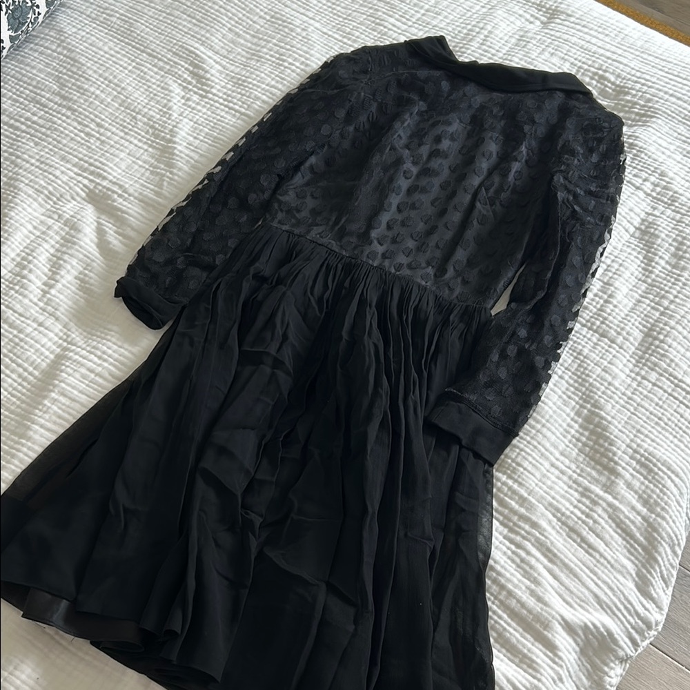 Vintage Black Sheer Sleeve Dress